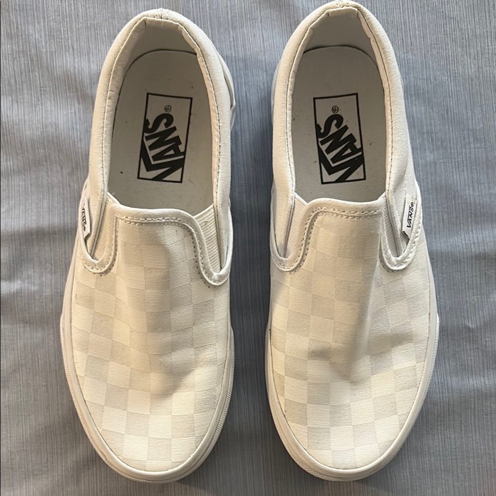 Vans White Slip-On Sneakers